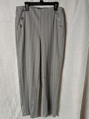 Soho Apparel Gray Herringbone High-Waist Trousers